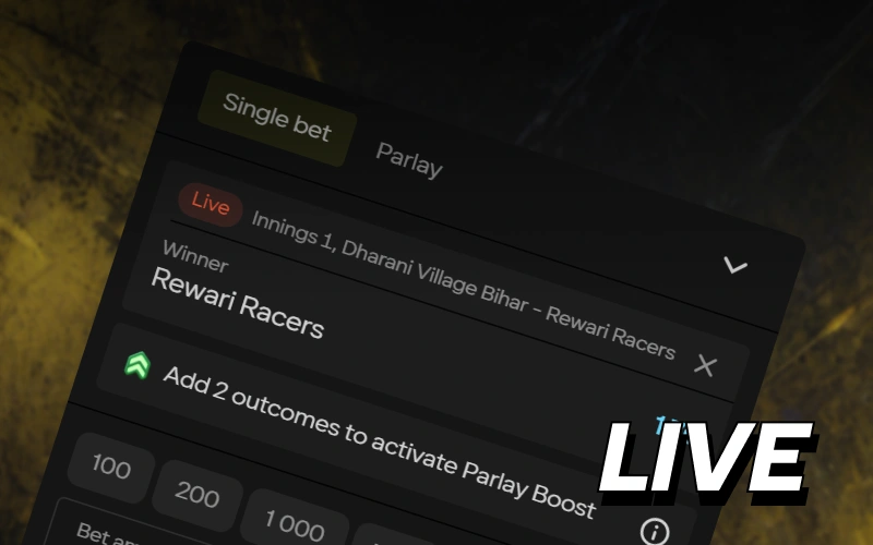 Use the Parimatch Options to place real-time wagers on active matches.