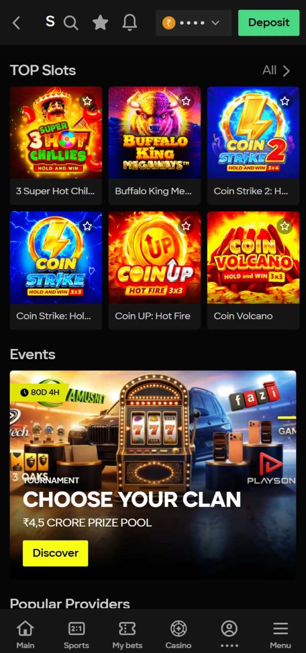 Select a high-RTP title from the Parimatch Slot Machines collection.