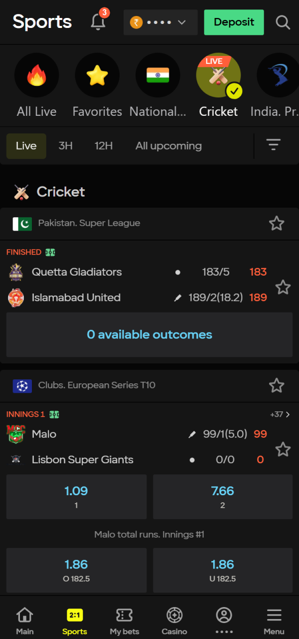 Find a winning match for your official Parimatch iOS Betting slip.