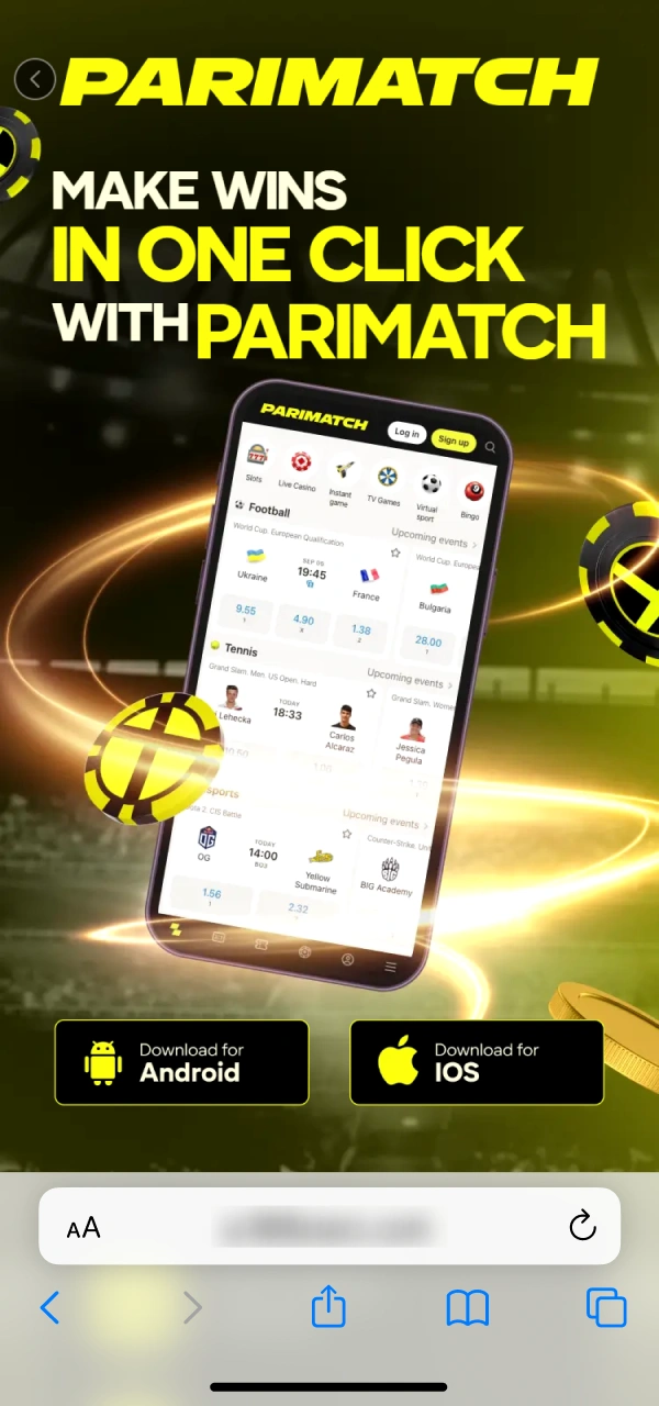 Get the installer to enable your Parimatch Login via Mobile App.