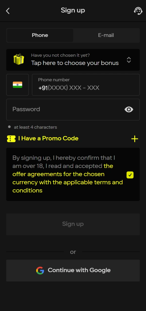 Meet the basic requirements to Claim Your Welcome Bonus at Parimatch.