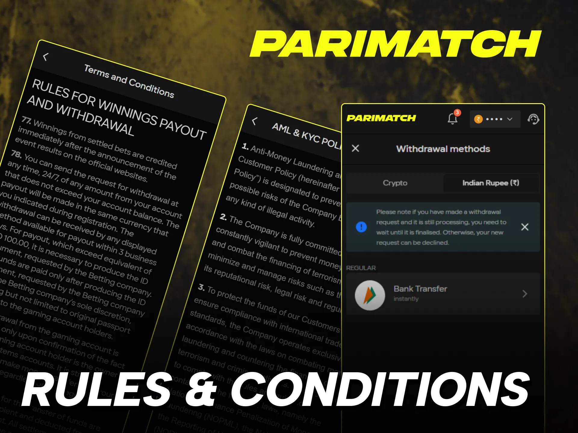 how to withdraw money from parimatch india